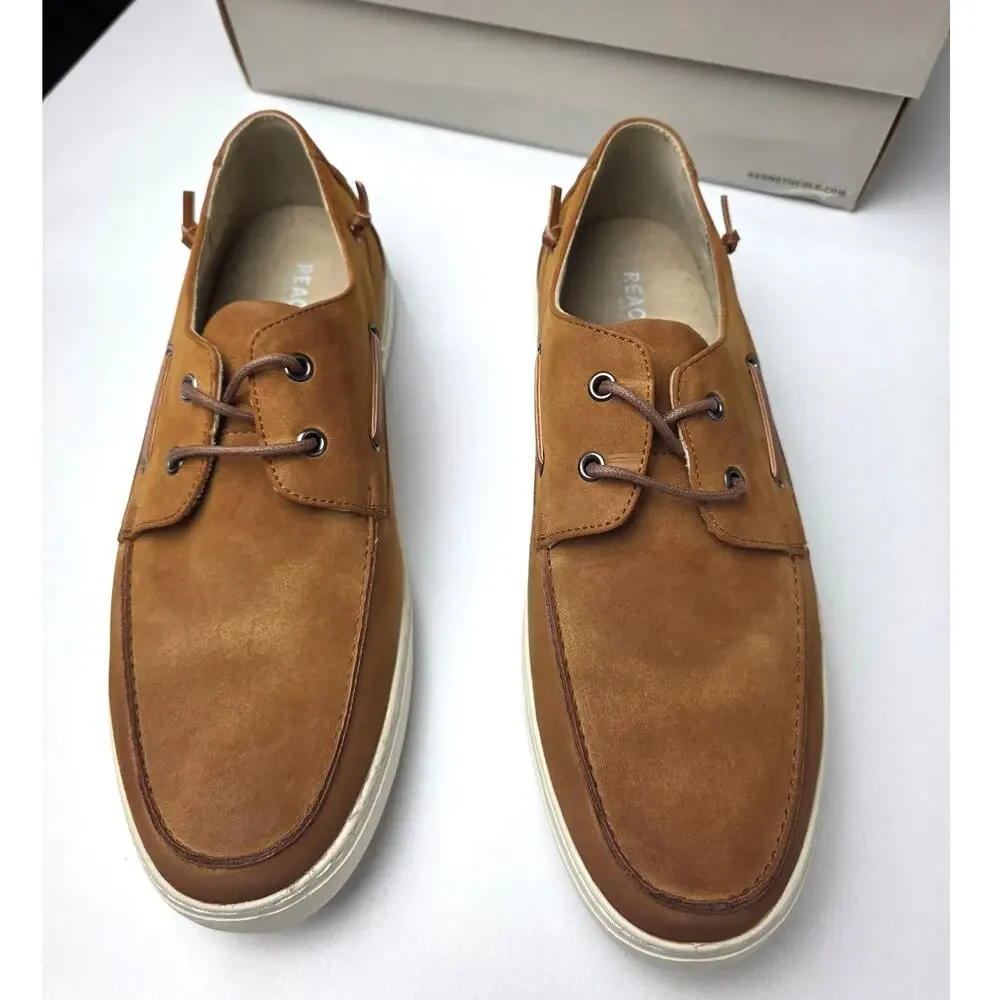 NEW Kenneth Cole Reaction Indy Boat Shoes Tan 10.5, Men's